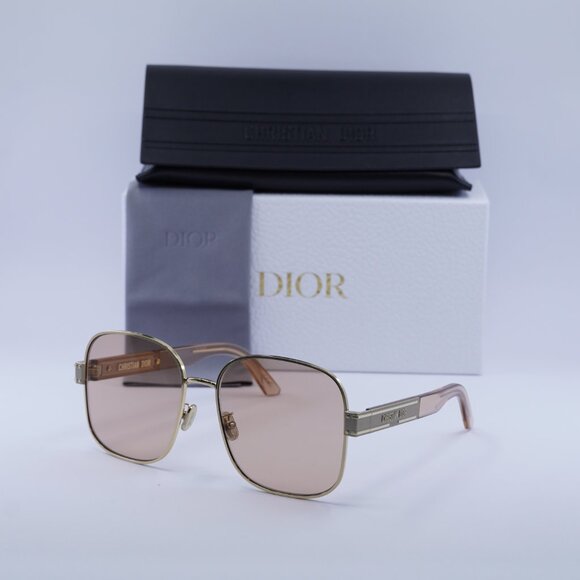 🕶️ New Dior DIORSIGNATURE S5U B0L0 Sunglasses - Shiny Gold Frame, Nude Lenses - Picture 11 of 11